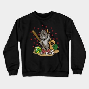 Cute cat player and musician Crewneck Sweatshirt